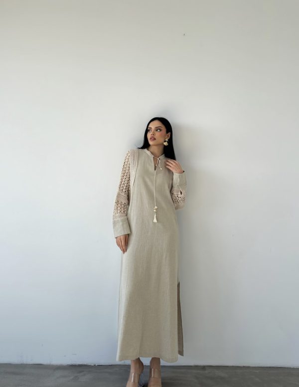 Güpür Dantel Detaylı Elbise