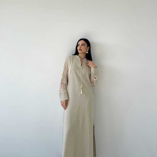 Güpür Dantel Detaylı Elbise