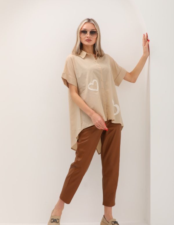 Kalp Nakış Detaylı Gömlek