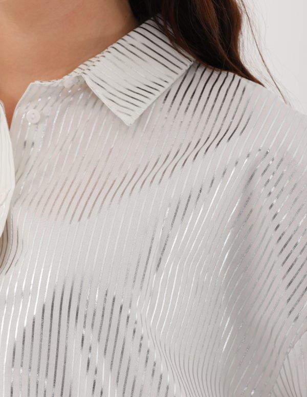 Çizgi Varak Desenli Gömlek