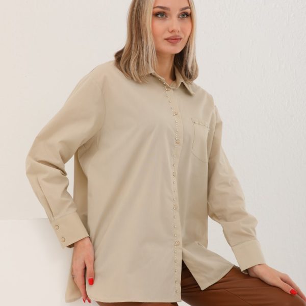 Dantel Brode Detaylı Triko Bluz