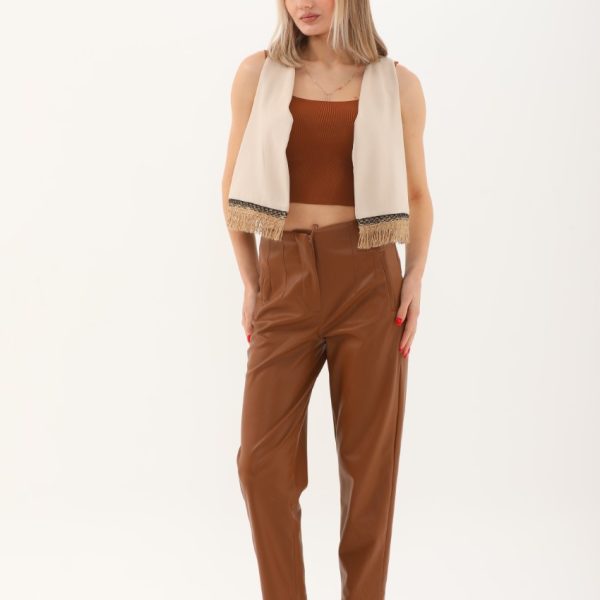 Kısa Kollu Vual Güpür Detaylı Bluz